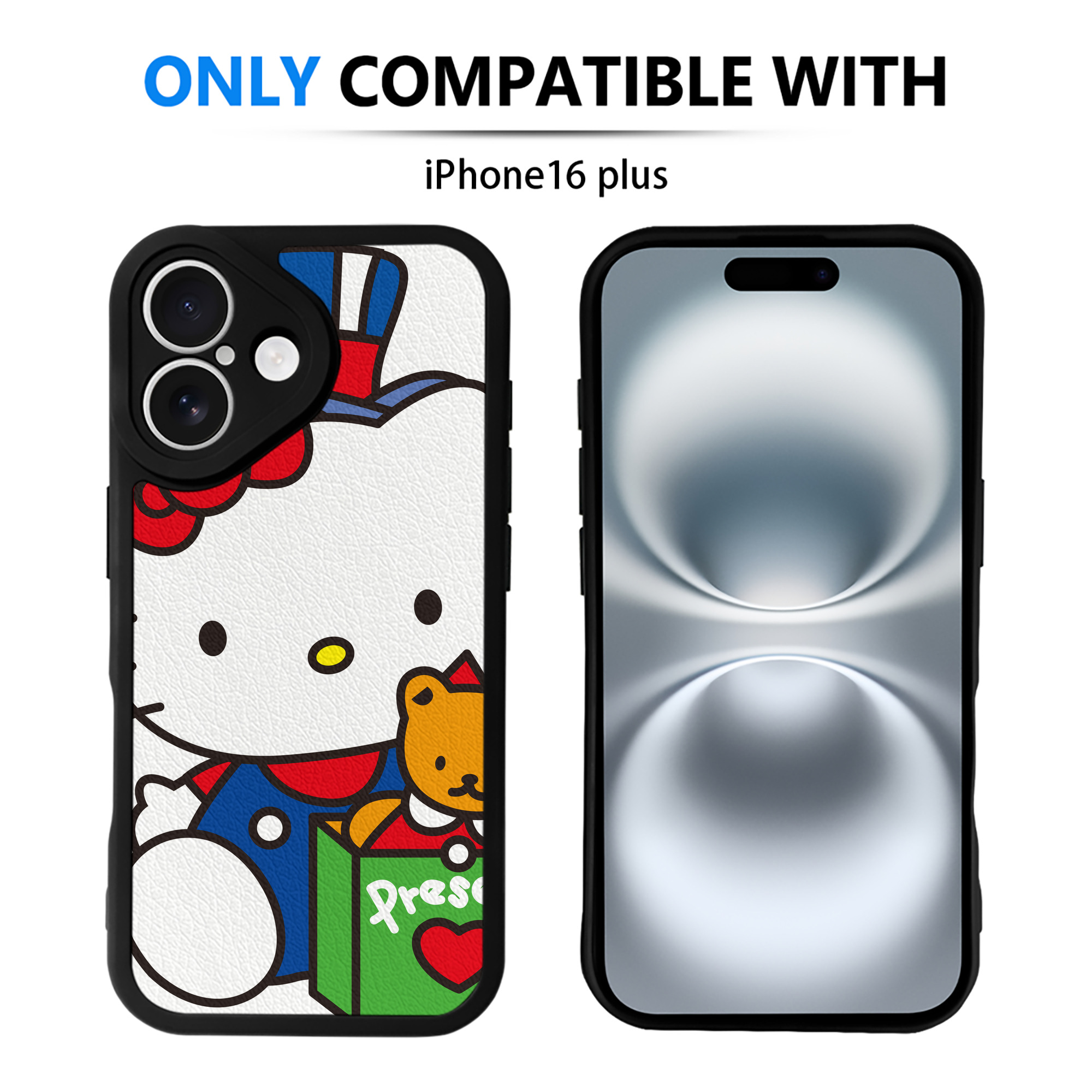 （画像用） Hello Kitty ハローキティ 【iPhone 16シリーズ対応】シリコンスマホケース（レザー調） 材質：シリコン